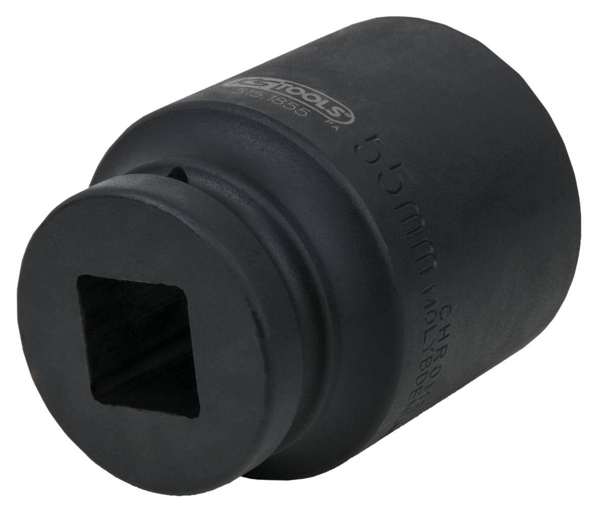 65mm černý šroubovací nástroj s čtvercovým otvorem, používaný při údržbě vozidel pro pomoc při montáži nebo demontáži součástí.