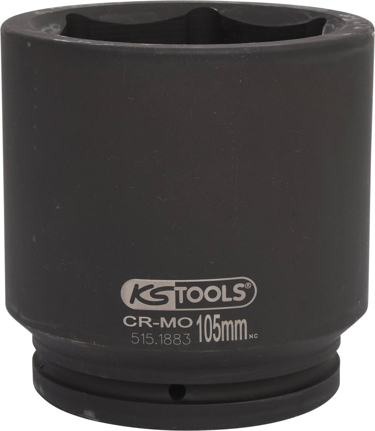 Nástrčný klíč 'KS Tools' o průměru 105 mm, s číslem artiklu 515.1883, vyrobený z oceli CR-MO, válcovitého tvaru.