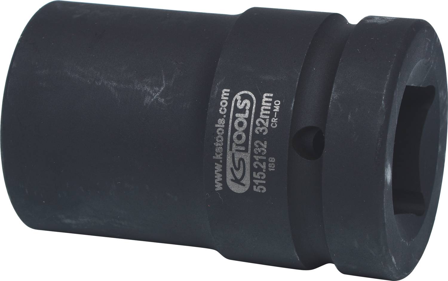 Černý nástrčný klíč označený 'KS Tools', '32mm'. Používá se pro povolování nebo utahování šroubů s odpovídajícím klíčem.