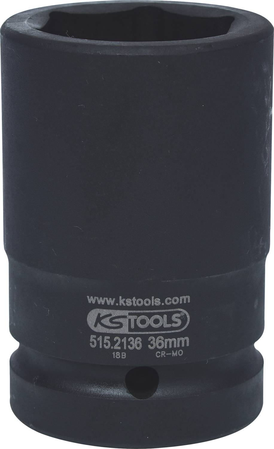 Černý nástrčný klíč s nápisem 'KS Tools 515.2138 36mm'.