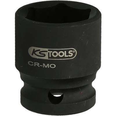 Černý průmyslový nástrčný klíč od KS Tools vyrobený z oceli CR-MO (chrom-molybden), válcovitého tvaru, vhodný pro vysoké zatížení.