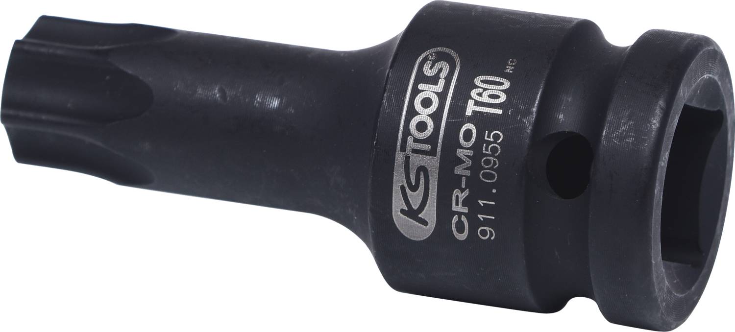 Černý nástavec Torx značky 'KSTools', typ CR-MO T60.