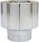 Kulatá stříbrná objímka s hladkým povrchem, vhodná pro mechanické aplikace. Velikost: 80 mm.