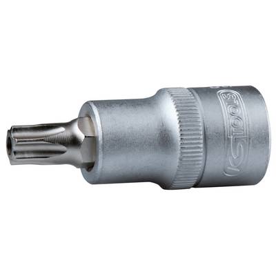 Kovový nástavec Torx pro šroubovák, válcovitého tvaru s vroubkovanou rukojetí, vhodný pro přesné šroubování.