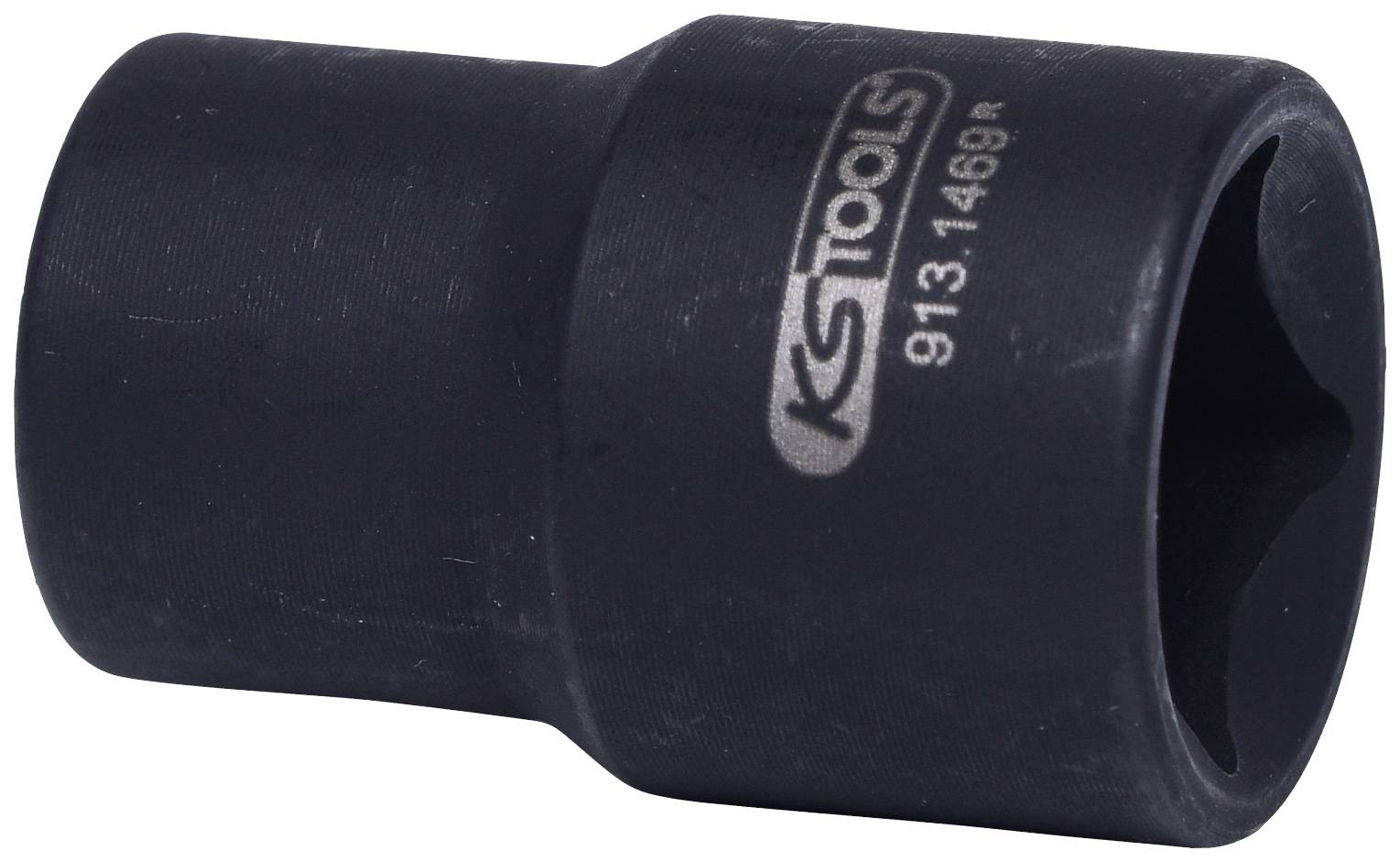 Nástrčný klíč 'KS Tools', černý, s produktovým číslem 913.1469R, určený pro šroubovací práce, válcovitého tvaru.
