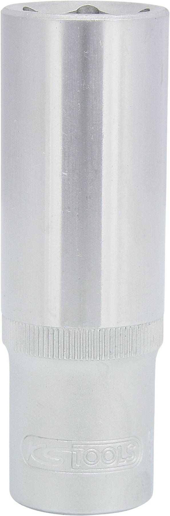 Stříbrná šestihranná matice, válcovitého tvaru s vroubkovanou úchopovou částí, používaná k upevnění a uvolnění šroubových matic při technických pracích.