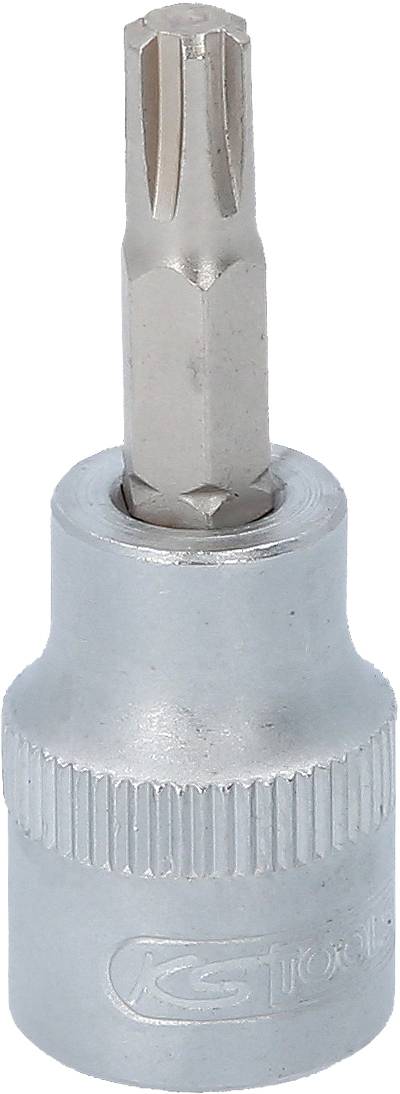 Torx bit v kovovém pouzdře, typicky používaný pro šroubovací práce.