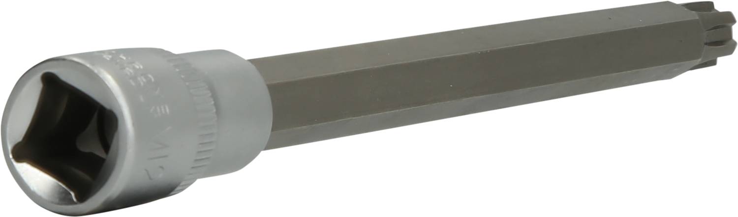 Torx bit s dlouhým dříkem, vhodný pro práce v obtížně dostupných místech při montáži nebo opravách strojů.