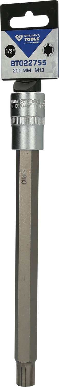 Šestihranná prodlužovací nástavec s připojením 1/2", stříbrné barvy, délka 200 mm, katalogové číslo BTO22755.