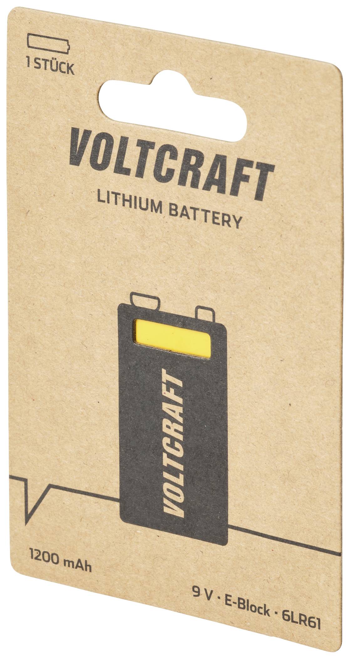 Lithium baterie Voltcraft, 9V, 1200 mAh, 1 kus.