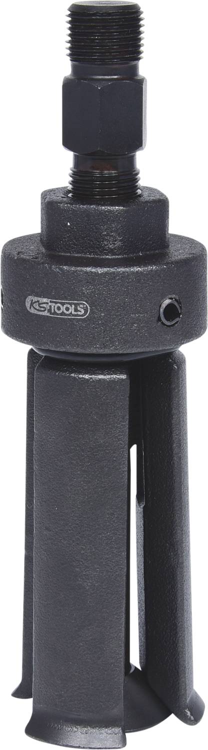 Stahovák se třemi rameny v zavřené poloze, černý kov, značka 'KS Tools'. Vhodný pro mechanické aplikace.