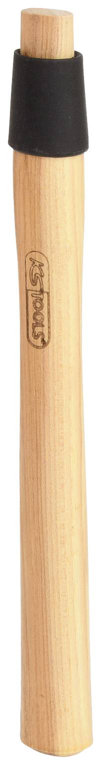Dřevěný nástroj s černým náústkem a gravírováním.