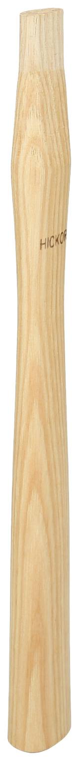 Dřevěná rukojeť kladiva ze světlého dřeva se zřetelnou kresbou vláken, umístěná vertikálně. Vlevo nápis 'Hickory'.