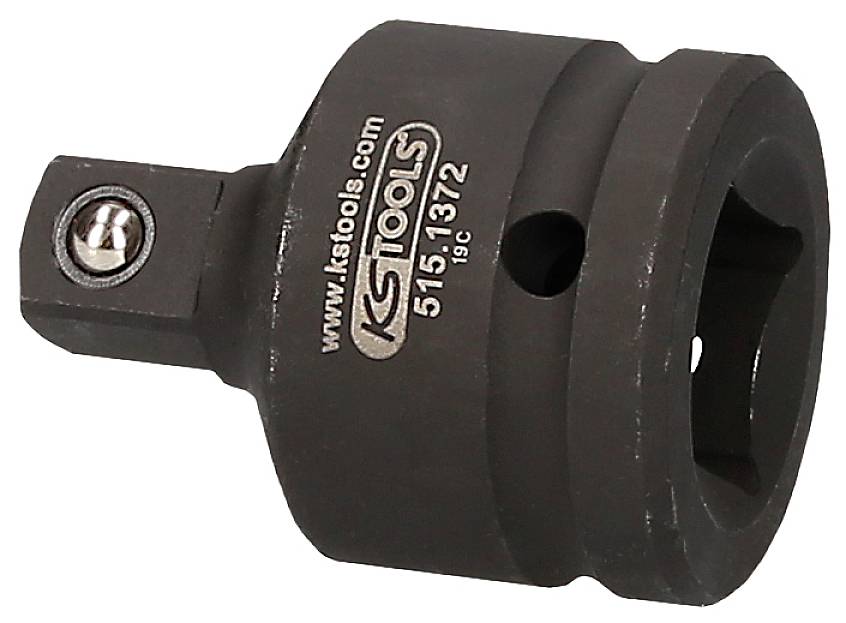 Kovový adaptér s logem KS Tools, s přípojkami pro různé nástroje.