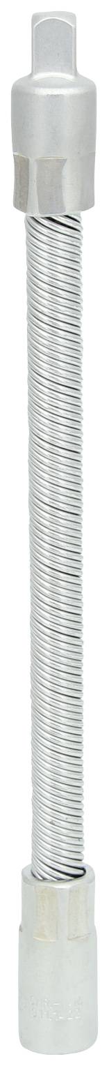 Flexibilní kovová hadice s hladkým povrchem a dvěma koncovými připojeními, vhodná pro sanitární nebo mechanické použití.