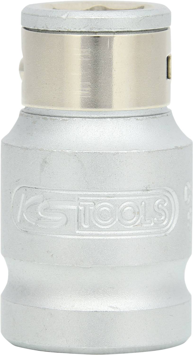 Nástavec na kovový šroubový klíč, válcovitého tvaru, stříbrné barvy, s vytlačeným logem 'KS TOOLS'. Vhodný pro mechanické práce.