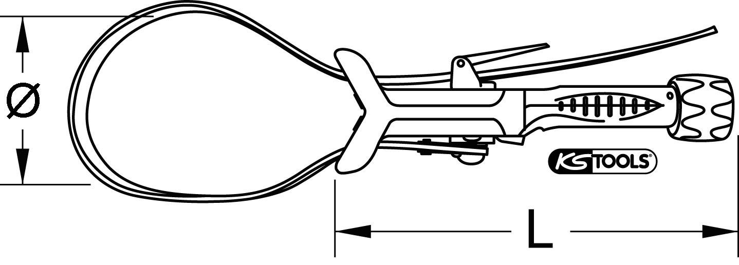 Diagram klíče s vyznačenými rozměry Ø (průměr) a L (délka) označený logem 'KS TOOLS'.