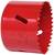 Červená bimetalová děrovací pila, velikost 25/16 palce (59 mm), se zoubkovaným okrajem, vhodná pro přesné vrtání do dřeva a kovu.