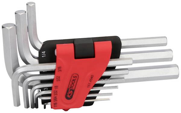 KS Tools 1514540 inbus sada klíčů  1/16 palec, 5/64 palec, 3/32 palec, 1/18 palec, 5/32 palec, 3/16 palec, 1/4 palec, 5/16 palec, 3/8 palec  9dílná