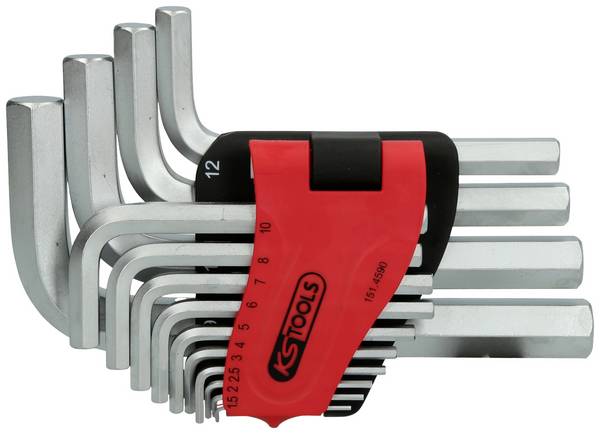 KS Tools 1514590 inbus sada klíčů 2 mm, 2.5 mm, 3 mm, 4 mm, 5 mm, 6 mm, 7 mm, 8 mm, 10 mm, 12 mm, 14 mm, 17 mm, 19 mm   14dílná