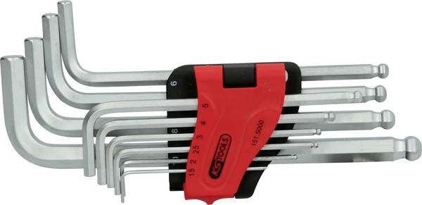 KS Tools 1515000 inbus sada klíčů 1.5 mm, 2 mm, 2.5 mm, 3 mm, 4 mm, 5 mm, 6 mm, 7 mm, 8 mm, 10 mm   10dílná