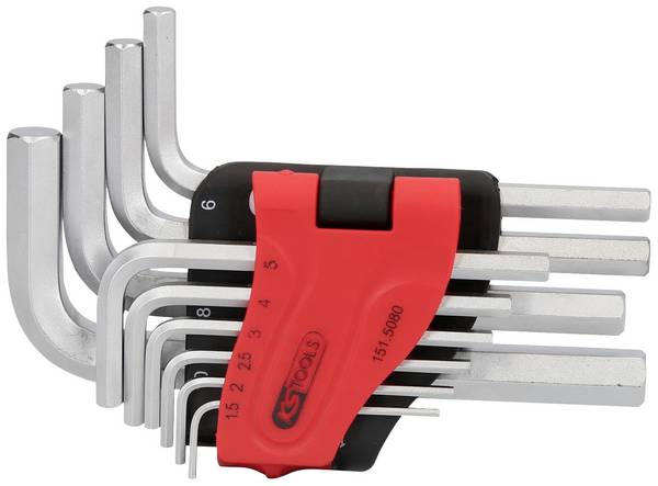 KS Tools 1515080 inbus sada klíčů 1.5 mm, 2 mm, 2.5 mm, 3 mm, 4 mm, 5 mm, 6 mm, 7 mm, 8 mm, 10 mm   10dílná