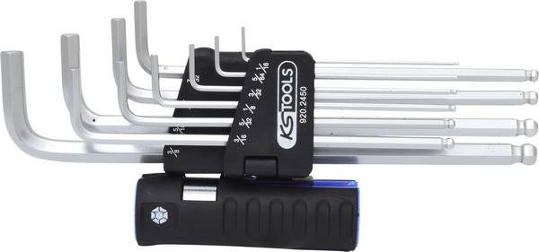 KS Tools 9202450 inbus sada klíčů  5/64 palec, 3/32 palec, 1/8 palec, 5/32 palec, 3/16 palec, 1/4 palec, 5/16 palec, 3/8 palec, 1/2 palec, 9/16 palec  10dílná