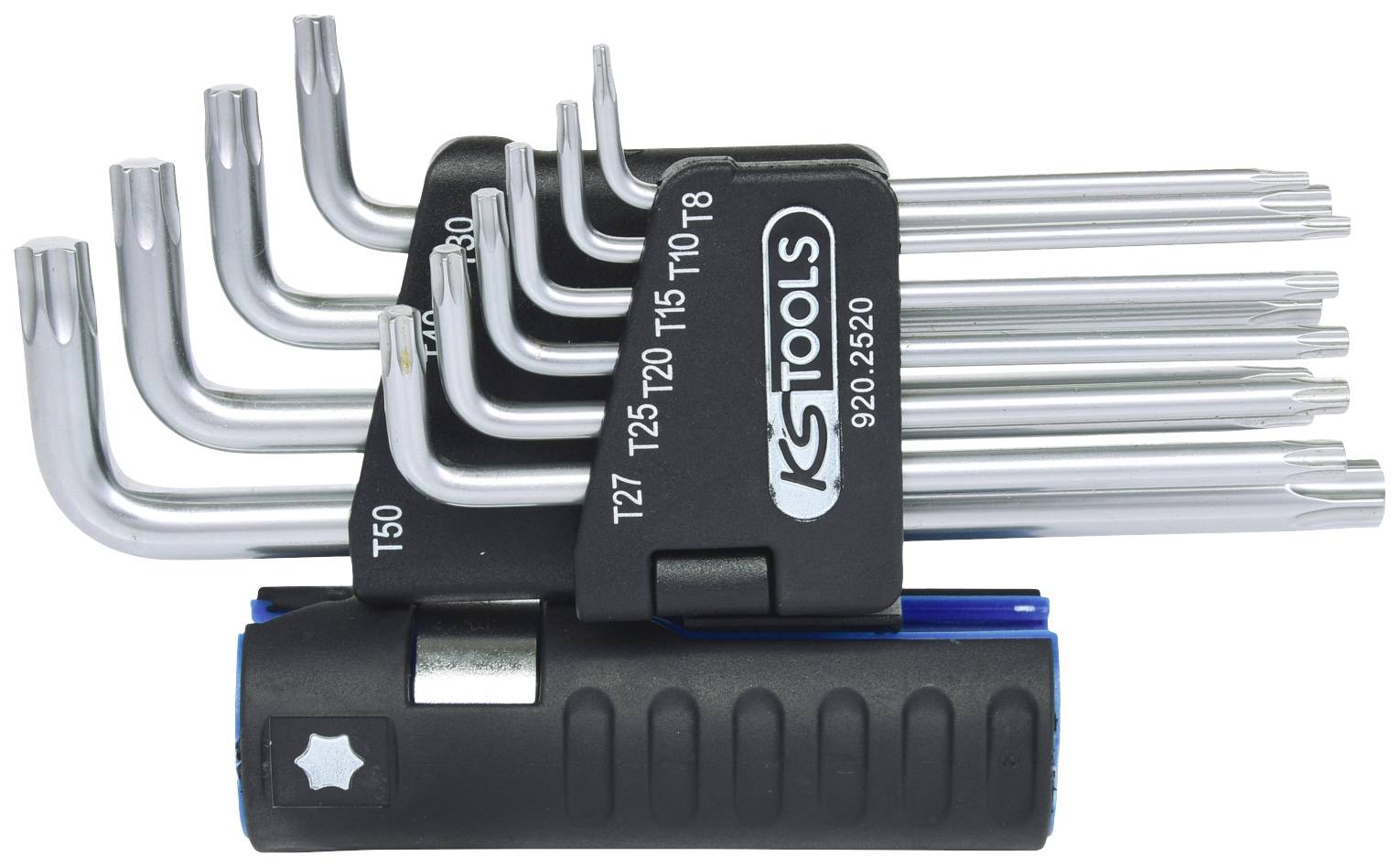 KS Tools 920.2520 TX sada klíčů T 8, T 10, T 15, T 20, T 25, T 27, T 30, T 40, T 45, T 50 10dílná