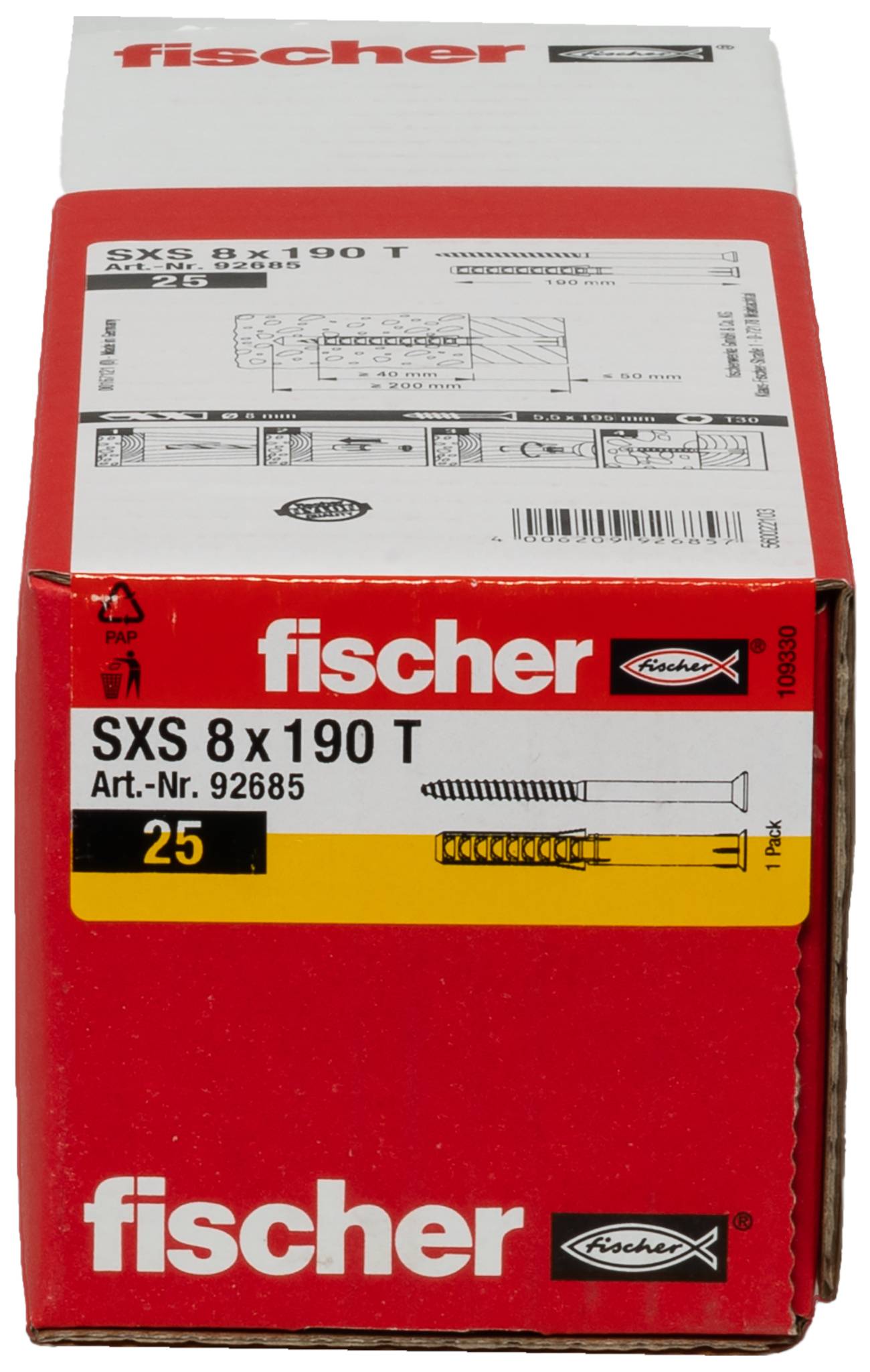 Fischer 92685 SXS hmoždinka s dlouhým dříkem 190 mm 8 mm 25 ks-2