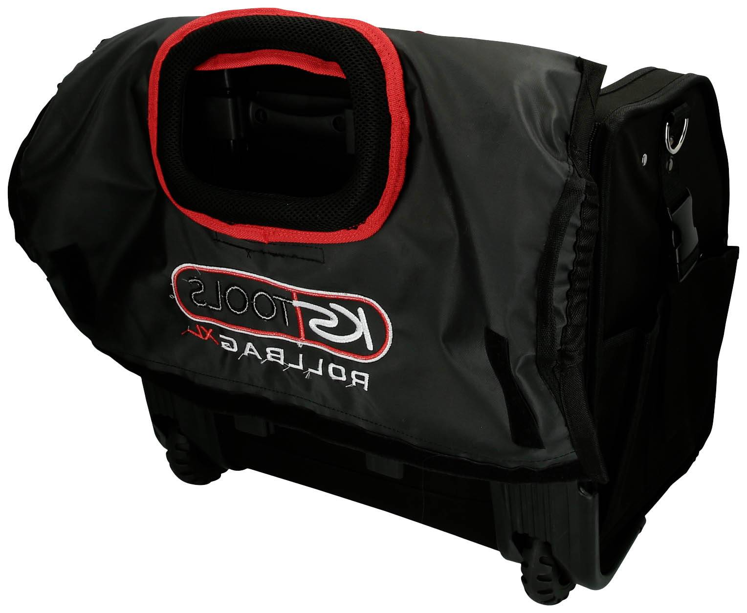 Černá taška na nářadí s červenými akcenty, nápis 'KS Tools Rollbag XL', dvě robustní kolečka, horní rukojeť pro přenášení.