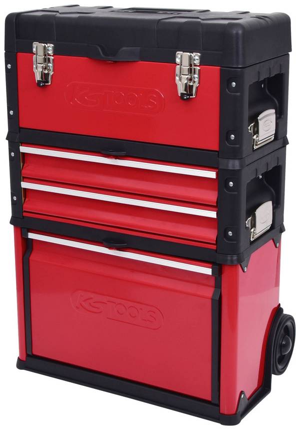 KS Tools  850.0340 box na nářadí, plast, ocelový plech, černočervená