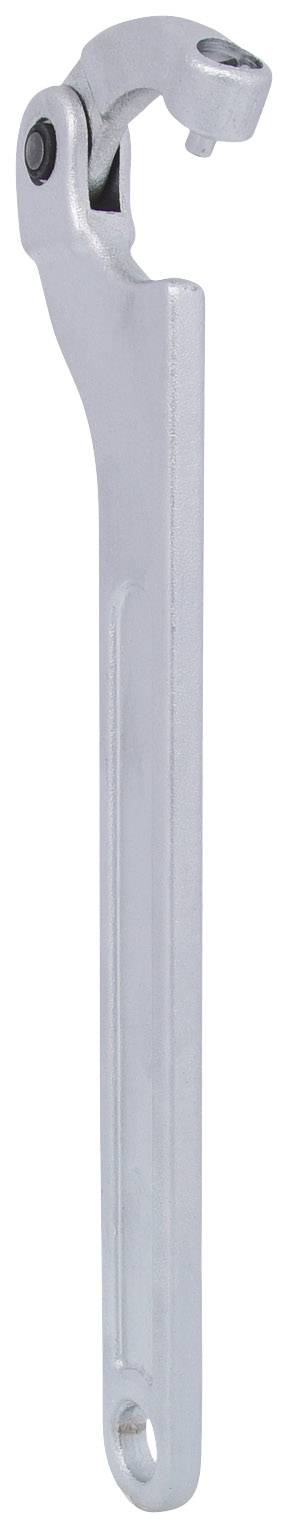 Stříbrný, podlouhlý stavitelný klíč s otočnou hlavou, vhodný pro uvolňování potrubních spojů v sanitárních nebo topných instalacích.