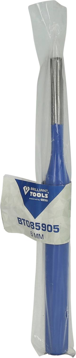 Zabalená modrá rukojeť nástroje s kovovým vložením, na štítku je napsáno 'Brilliant Tools BT035905 6MM'.