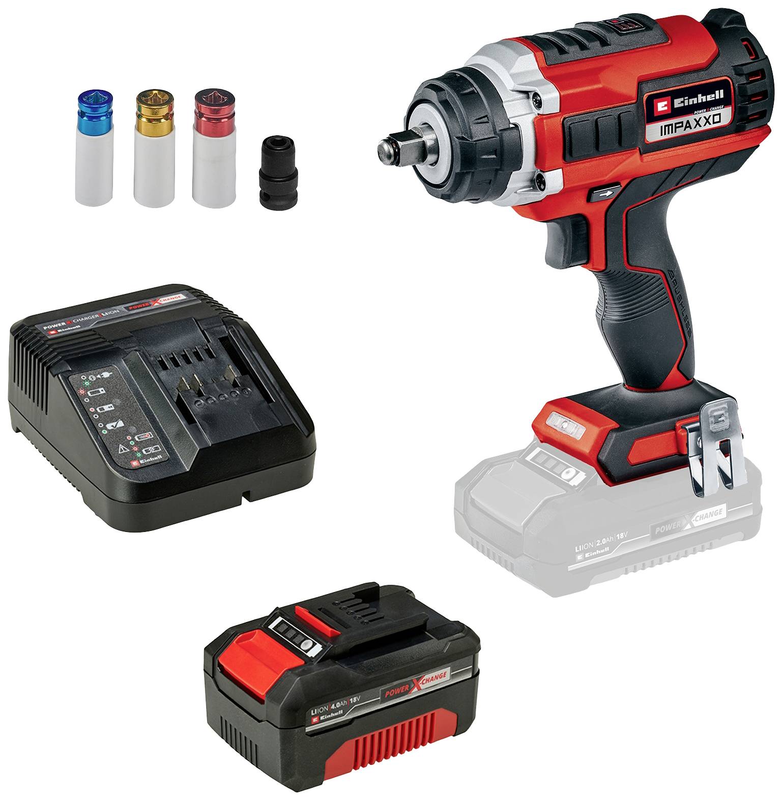 Einhell  Power X-Change IMPAXXO 18/400 + 4,0 Ah  PXC Starter Kit  4326441  aku rázový utahovák 18 V  Počet přibalen