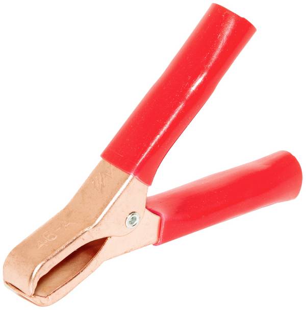 Mueller Electric BU-46A-2 Miniaturní klip na baterie měděná, červená Upínací rozsah max.: 29 mm Délka: 74 mm 1 ks