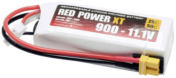 Red Power 15409 akupack Li-Pol (modelářství), 11.1 V, 900 mAh, články 3, 25 C, Softcase, XT30
