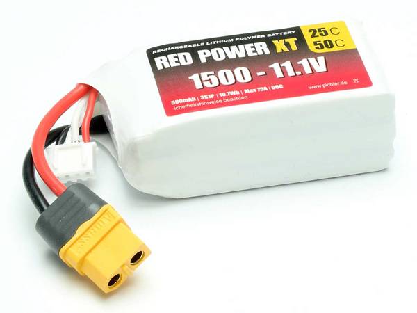 Red Power 15415 akupack Li-Pol (modelářství), 11.1 V, 1500 mAh, články 3, Softcase, XT60