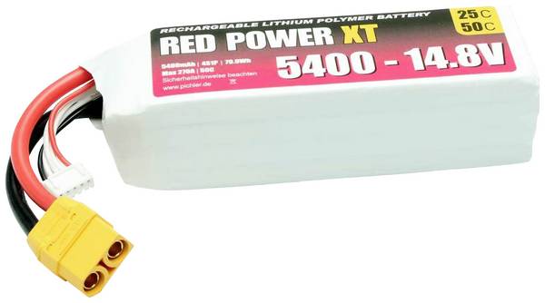 Red Power 15439 akupack Li-Pol (modelářství), 14.8 V, 5400 mAh, články 4, Softcase, XT90