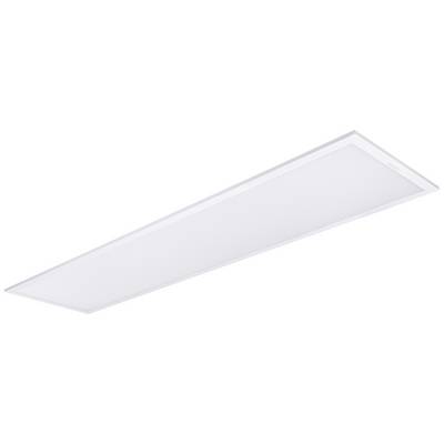 Obdélníkový LED panel v bílé barvě, válcovitého a štíhlého tvaru. Ideální pro stropní osvětlení v kancelářích nebo obytných prostorech.