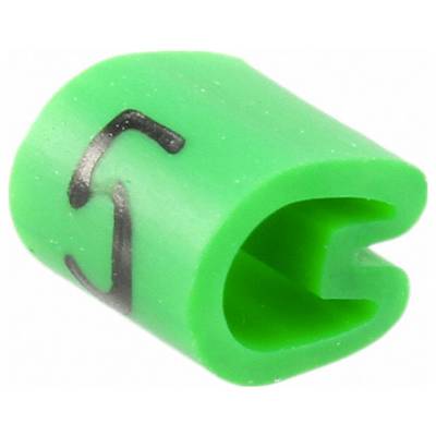 Zelený kabelový značkovač s černou číslicí "5".