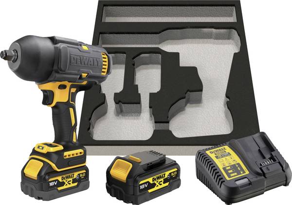 DEWALT DeWALT DCF900P2G-QW, 2300 RPM, 1898 Nm, 2,9 kg, 620 g, DCF900P2G-QW aku rázový utahovák, 1.396 Nm, 18 V, 5.0 Ah, Li-Ion, akumulátor, vč. 2x aku, vč. nabíječky