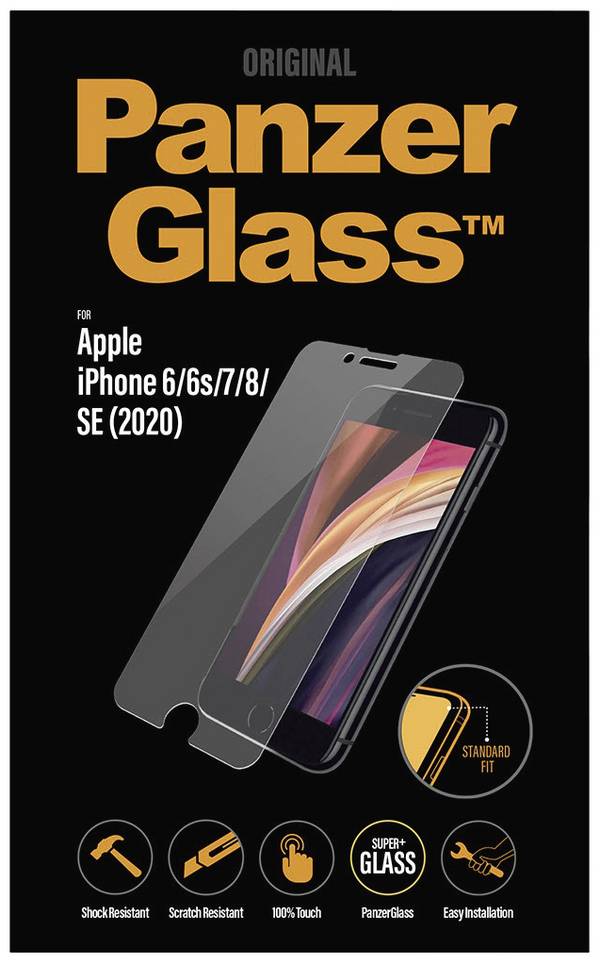 PanzerGlass 2684 ochranné sklo na displej smartphonu Apple IPhone se (Gen. 3, 2022), IPhone se (Gen. 2, 2020), iPhone 8, iPhone 7, IPhone 6 1 ks Chránící proti otiskům prstů, antibakteriální 2684
