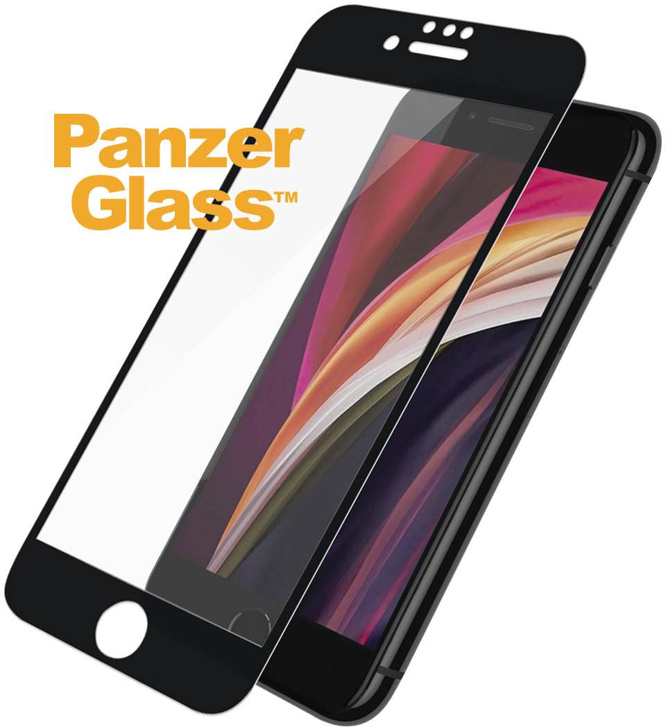 Obrázek zobrazuje smartphone s ochranným skleněným displejem od společnosti PanzerGlass. Tento ochranný kryt zvyšuje odolnost zařízení.