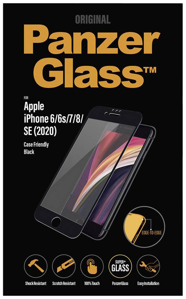 PanzerGlass Edge2Edge ochranné sklo na displej smartphonu Apple iPhone 6, iPhone 7, iPhone 8, iPhone SE (2. Gen, 2020) 1 ks Chránící proti otiskům prstů, antibakteriální 2679