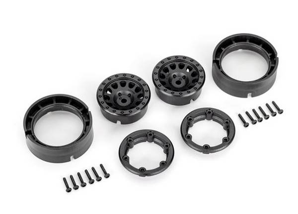 Traxxas TRX-9781  Slepené ráfky 1.0 s beadlock, černé