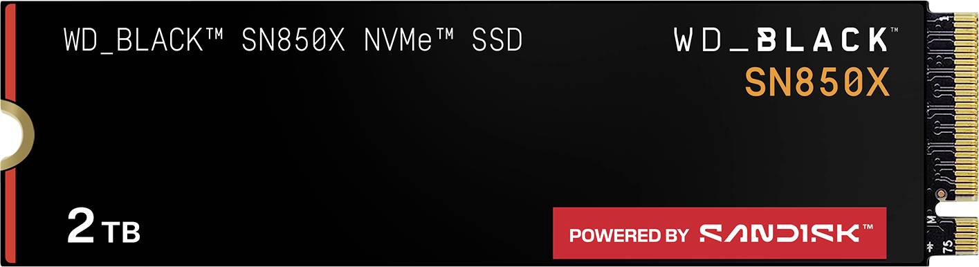 WD_BLACK SN850X NVMe SSD, 2TB, poháněn technologií SanDisk.