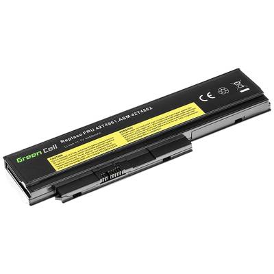 Baterie do notebooku od značky Green Cell s žlutým výstražným štítkem a čísly modelů, vhodná pro výměnu v určitých modelech notebooků.