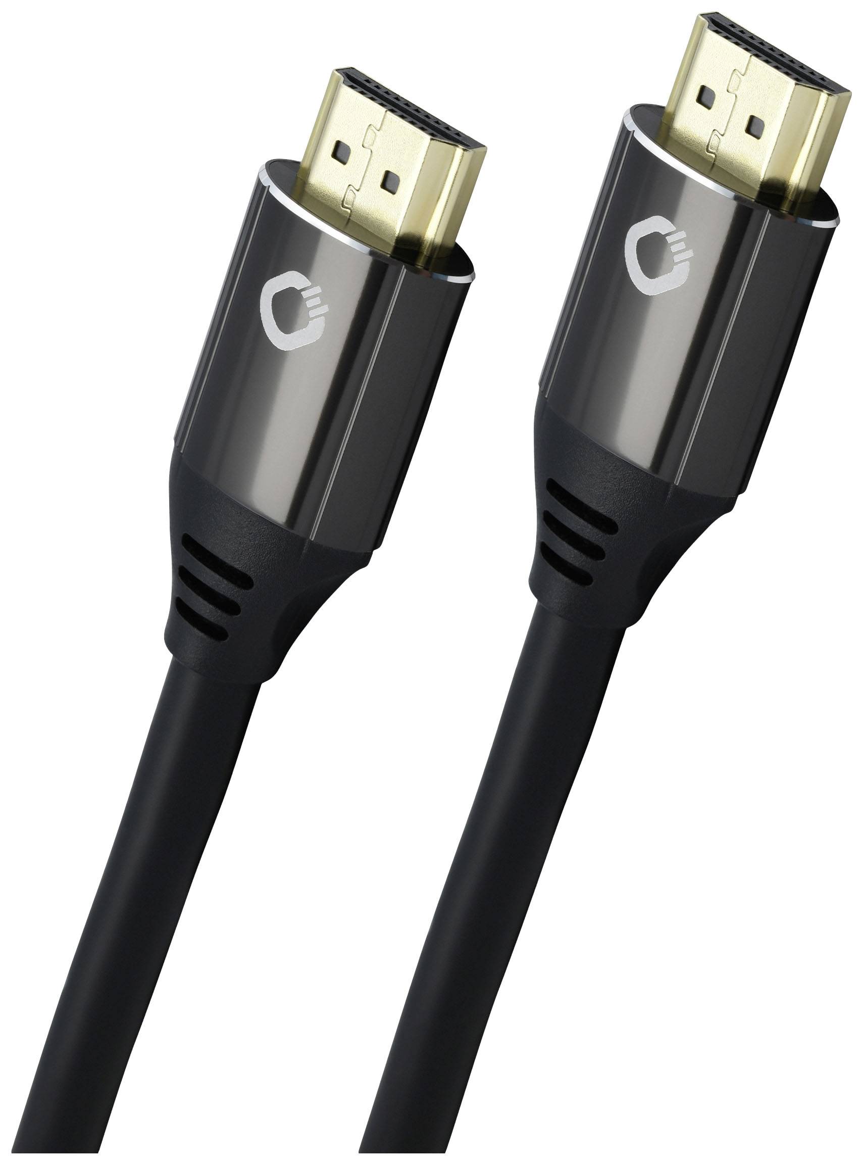 Dva HDMI konektory s černým kabelem pro připojení audio a video zařízení.
