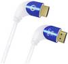 Oehlbach HDMI kabel Zástrčka HDMI-A, Zástrčka HDMI-A 1.50 m bílá D1C42546 8K UHD, 90° zatočeno doleva, třížilový stíněný HDMI kabel