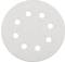 Kulatý brusný kotouč s osmi otvory, používaný pro brusky určené k opracování povrchu dřeva nebo kovu.